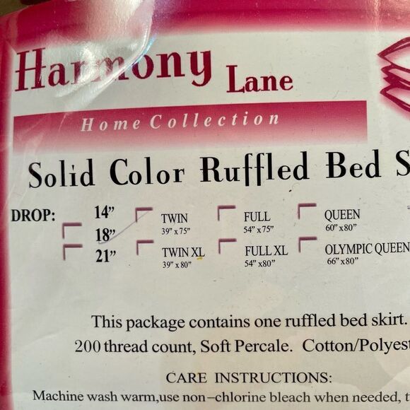 BROWN RUFFLED BED SKIRT KING SIZE 28” DROP COTTON/POLY BLEND NWT - Picture 3 of 3